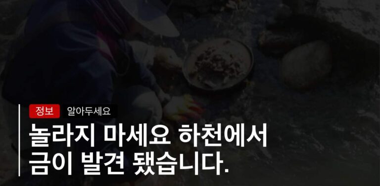 하천에서 금이 발견됐다